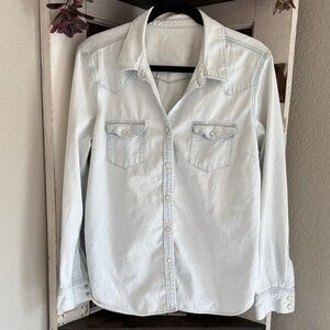Light Wash Denim Button-Up Shirt